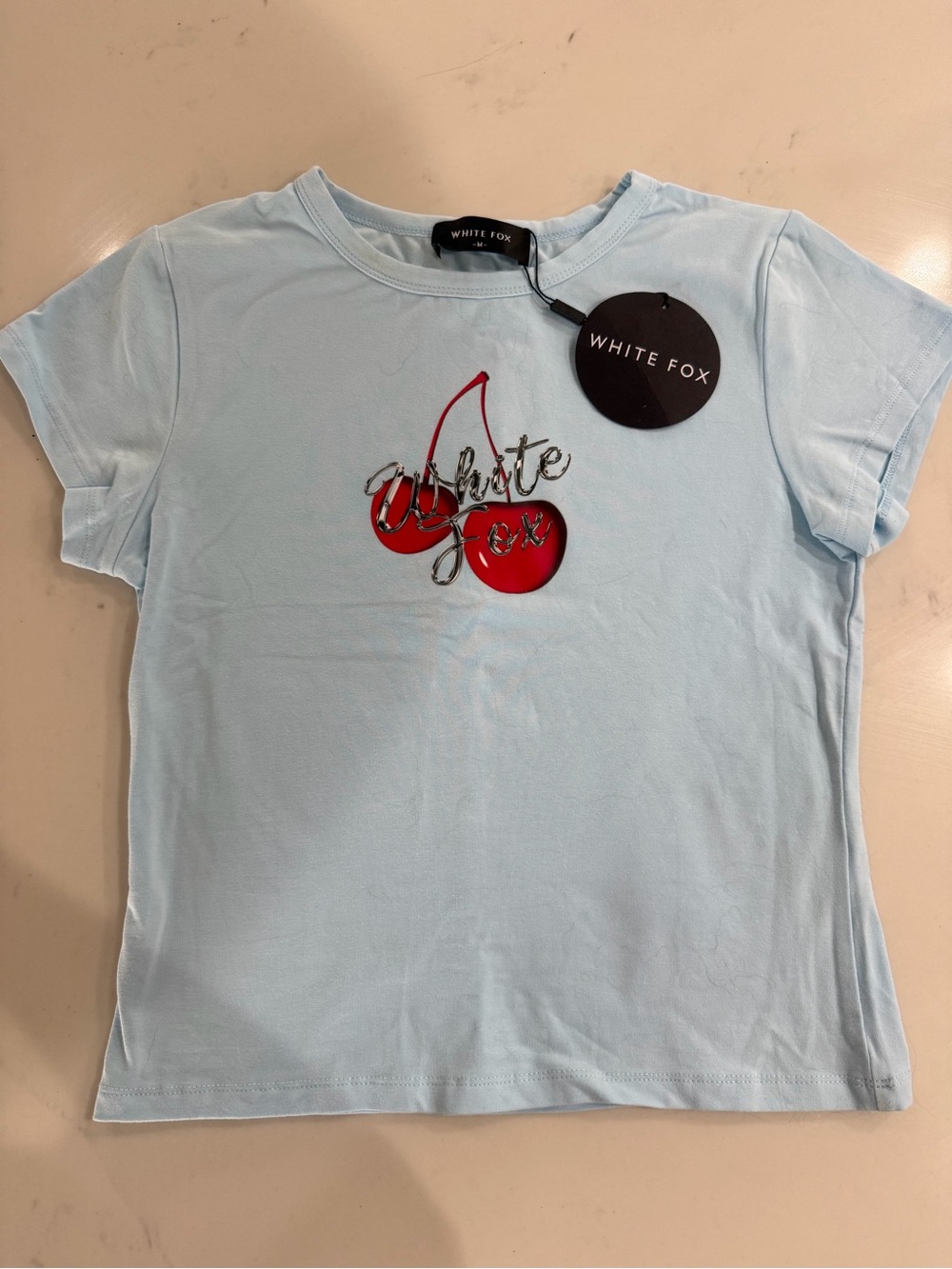 White fox cherry tee
